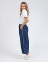 Greta Wide Leg Pant With Side Tape / Dark Wash