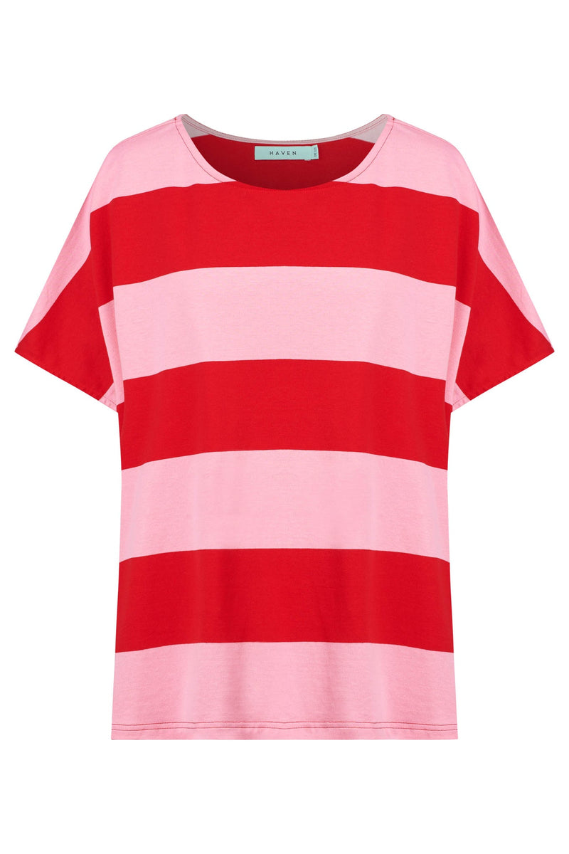 Jardin Stripe TShirt - Garnet