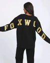 Metallic Interval Crew / Black With Gold