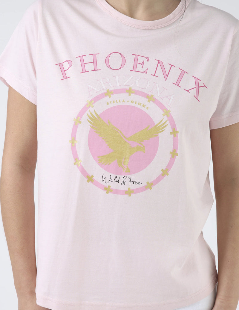 T -Shirt / Rose Pink Wild And Free Eagle