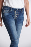 Classic Zip Button Jean / Dark Denim