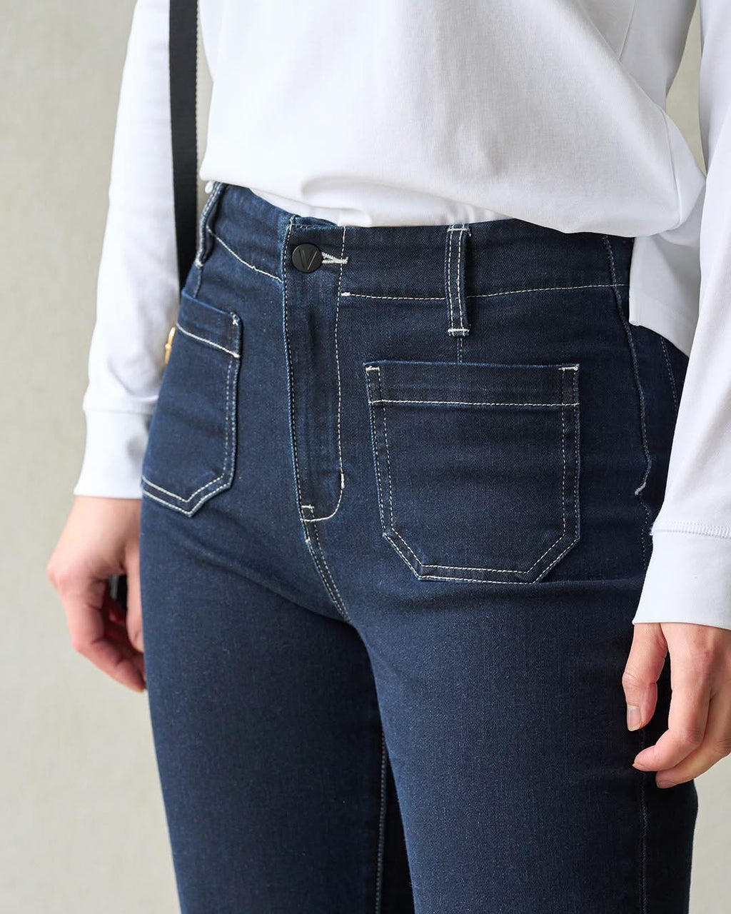 Wide Leg Ankle Grazer Jean / Ink Denim