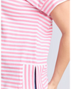 Jarrah Stripe S/S Tee / Geranium Pink & White Stripe / Azure