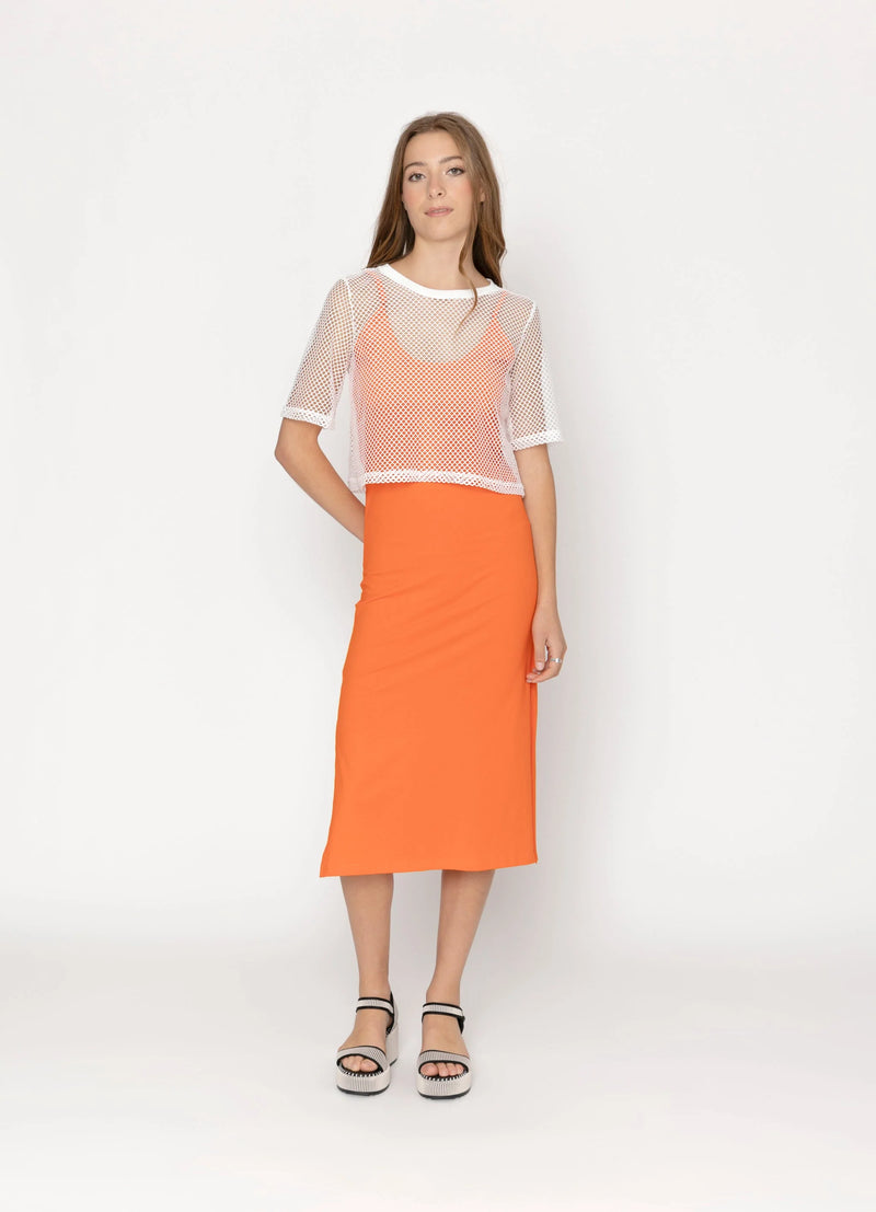 Arrow Mesh Top - White