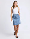 Birdie Denim Skirt / Light Blue