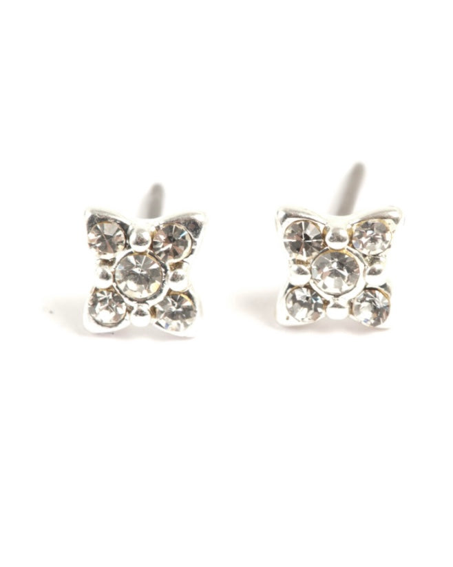 Crystal small  silver Earrings/ 10180923