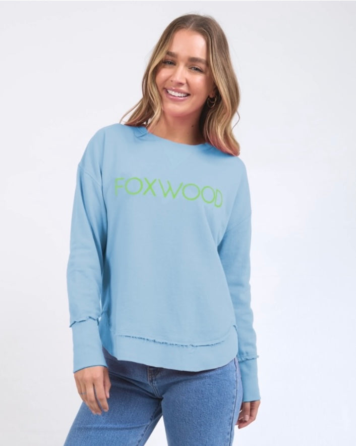 Simplified Metallic Crew / Light Blue with Lime