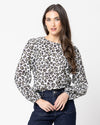 Gratitude Top - Sage Leopard