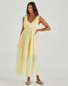 Lilla Ruffled Neck Dress / Butter Yellow