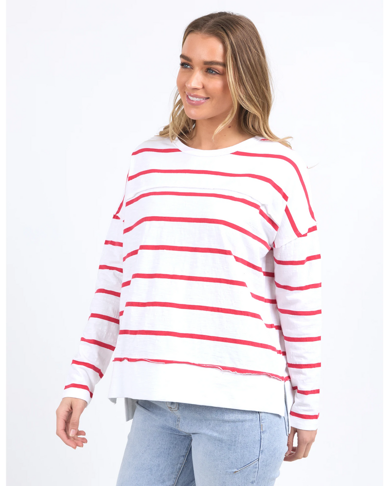 Jayne Stripe Throw On / Red