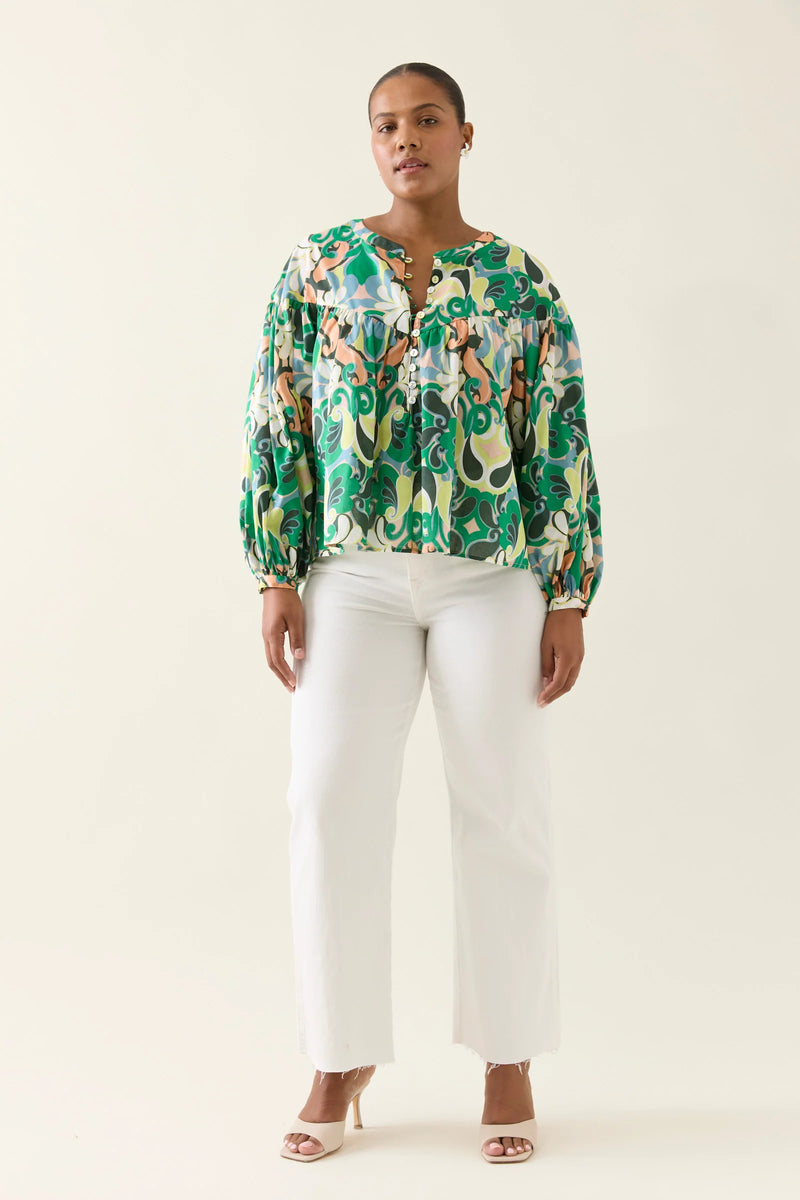 Aurora Button Blouse - Paisley