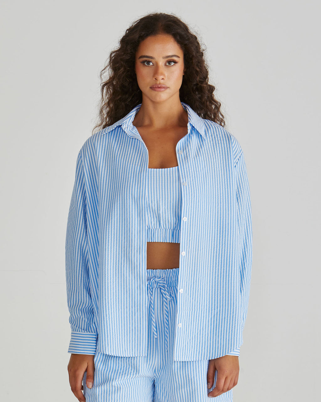 Alani Shirt / Blue White Stripe