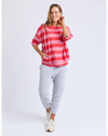 Mazie Block Stripe Sweat / Chateau Rose