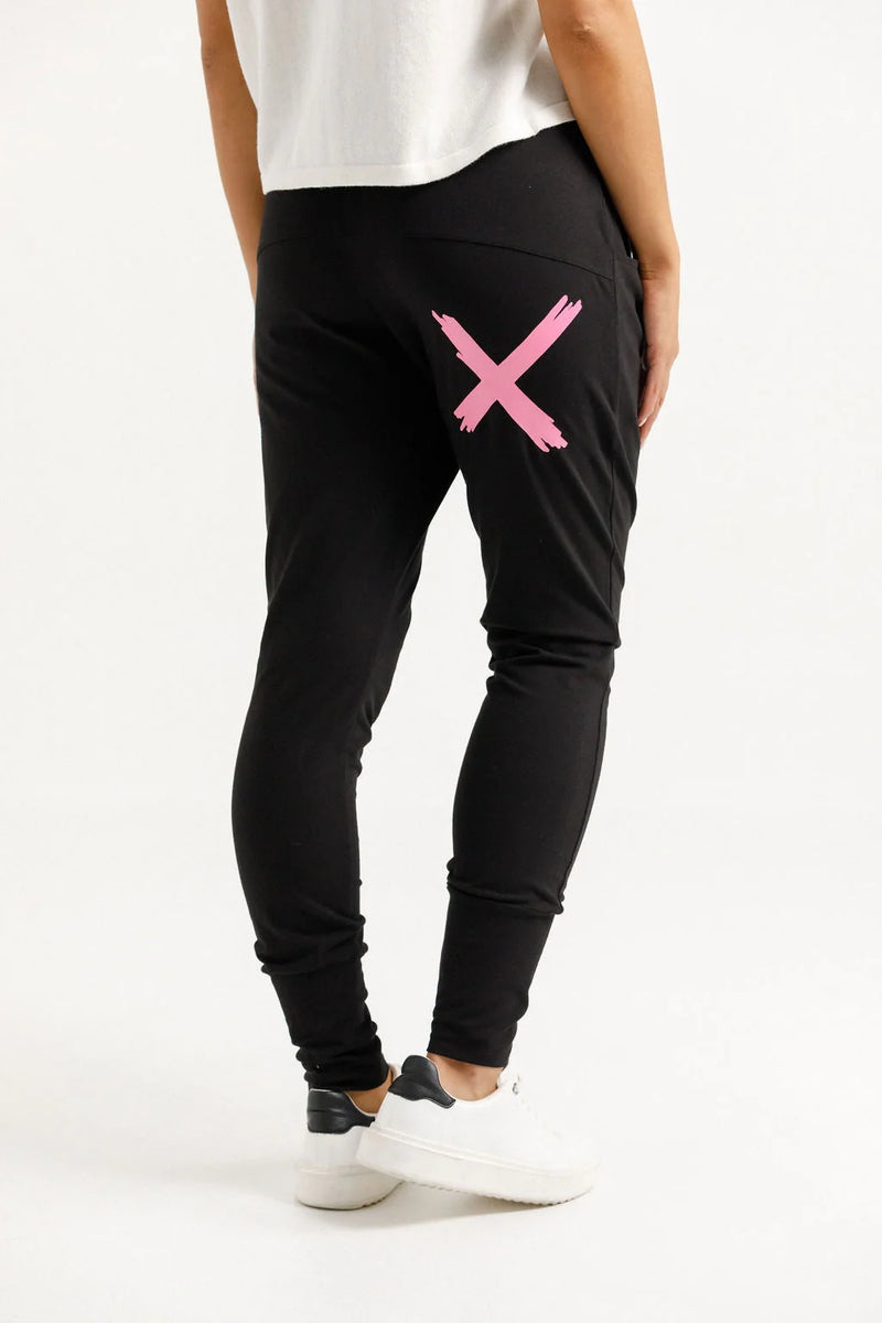 Apartment Pants/ Black With Candy Pink X