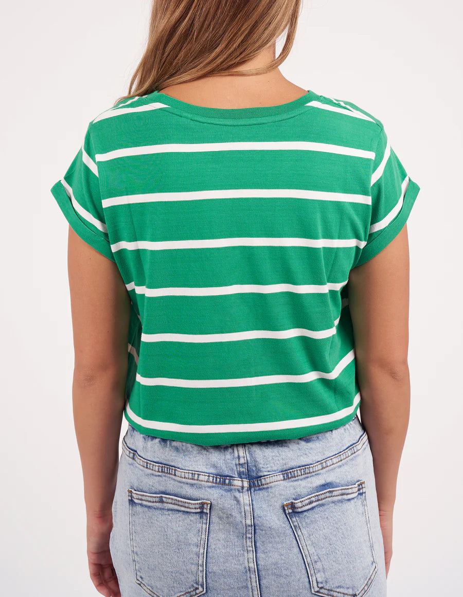 Manly Stripe Tee / Bright Green