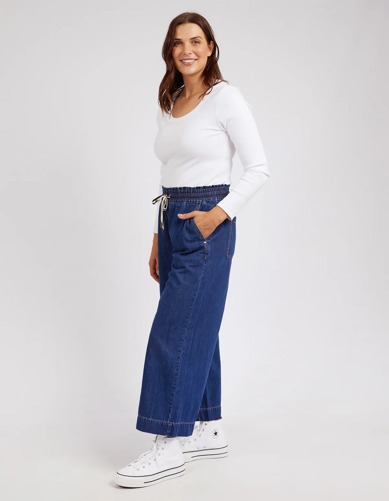 Greta Wide Leg Pant /  Dark Blue Wash
