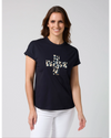 Soho  Cuff Tee / Deep Navy Leopard Cross