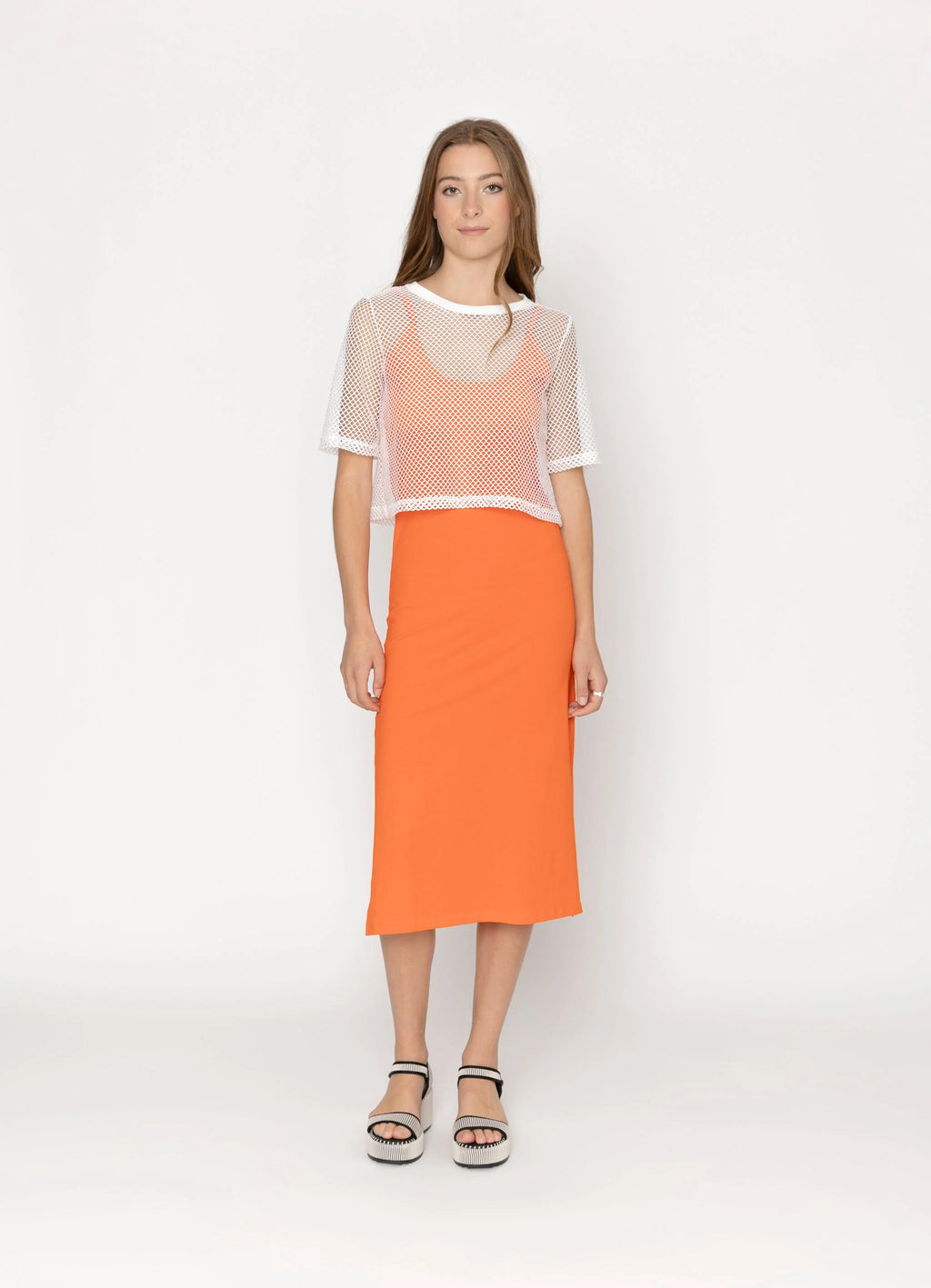 Arrow Mesh Top - White