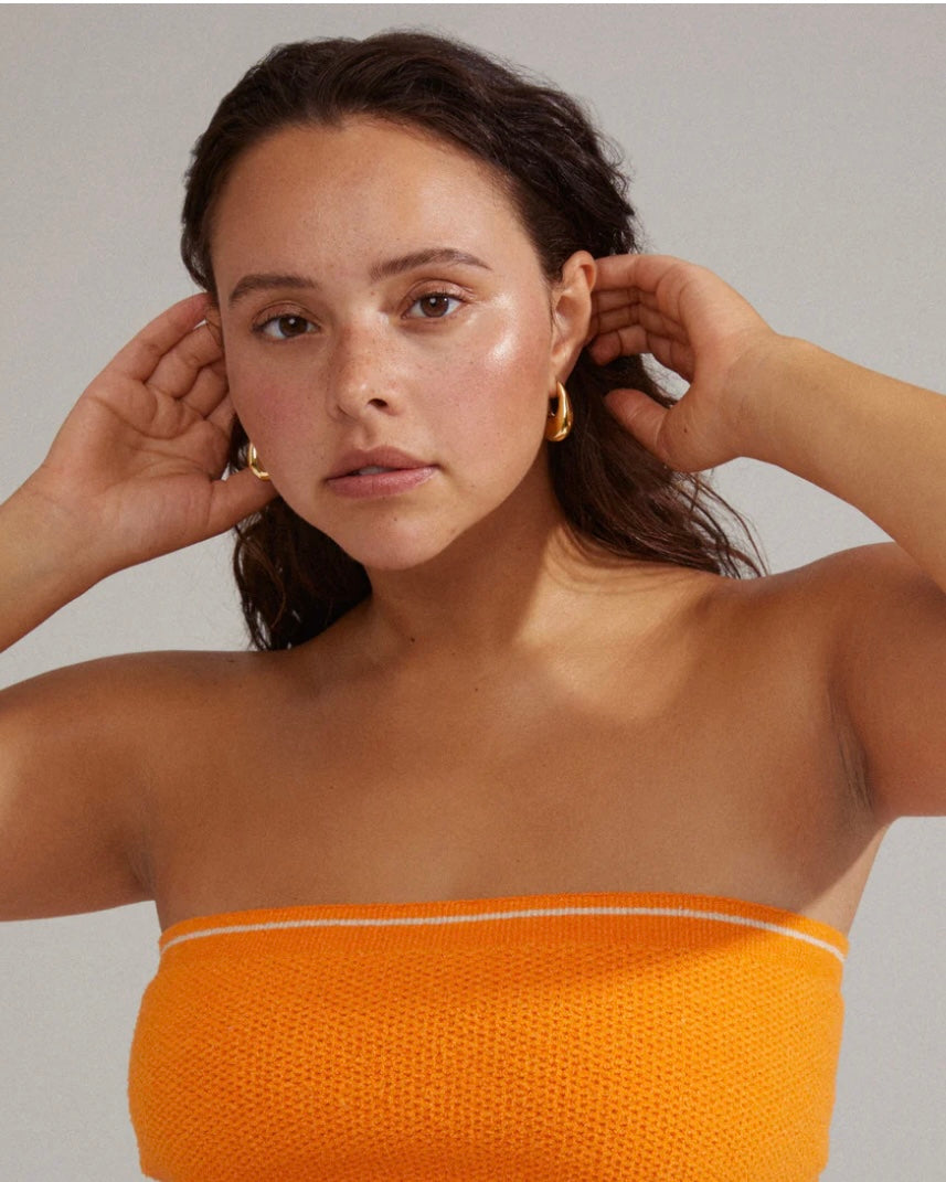Autumn Chunky Retro Hoop Earrings - Gold Plated