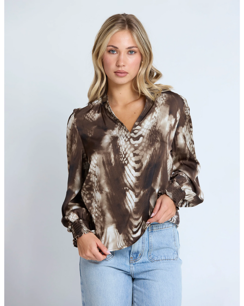 Cecily Blouse/ Brown Python