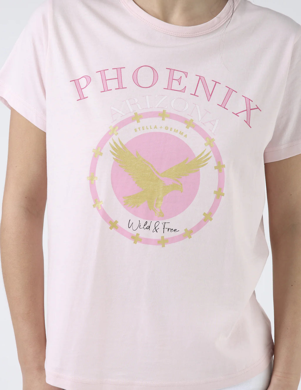 T-Shirt - Rose Pink Wild And Free Eagle