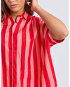 Palermo Stripe Shirt / Poppy