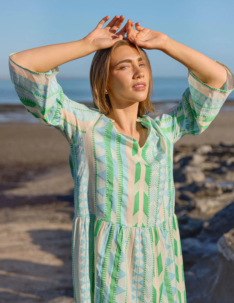 St. Kitts Dress / Green Diamond