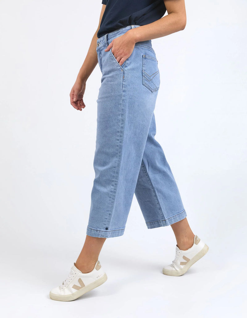 Sidney Cropped Wide Leg Jean - Light Blue Wash