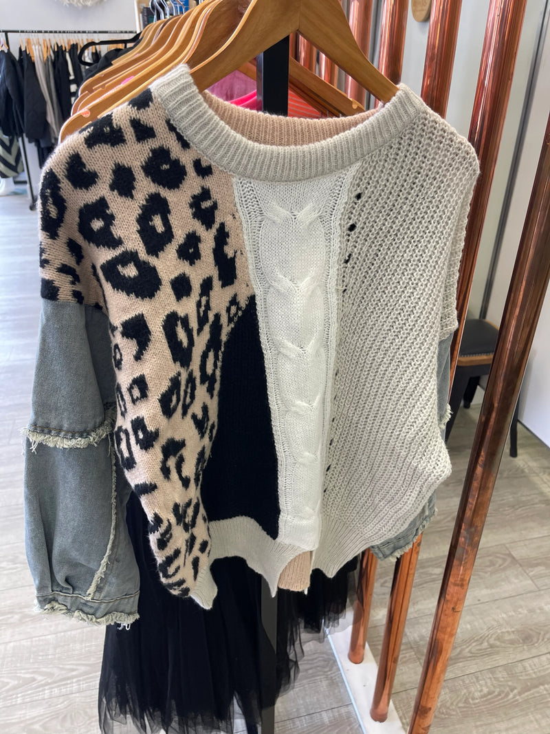 Tessa - Denim/Leopard