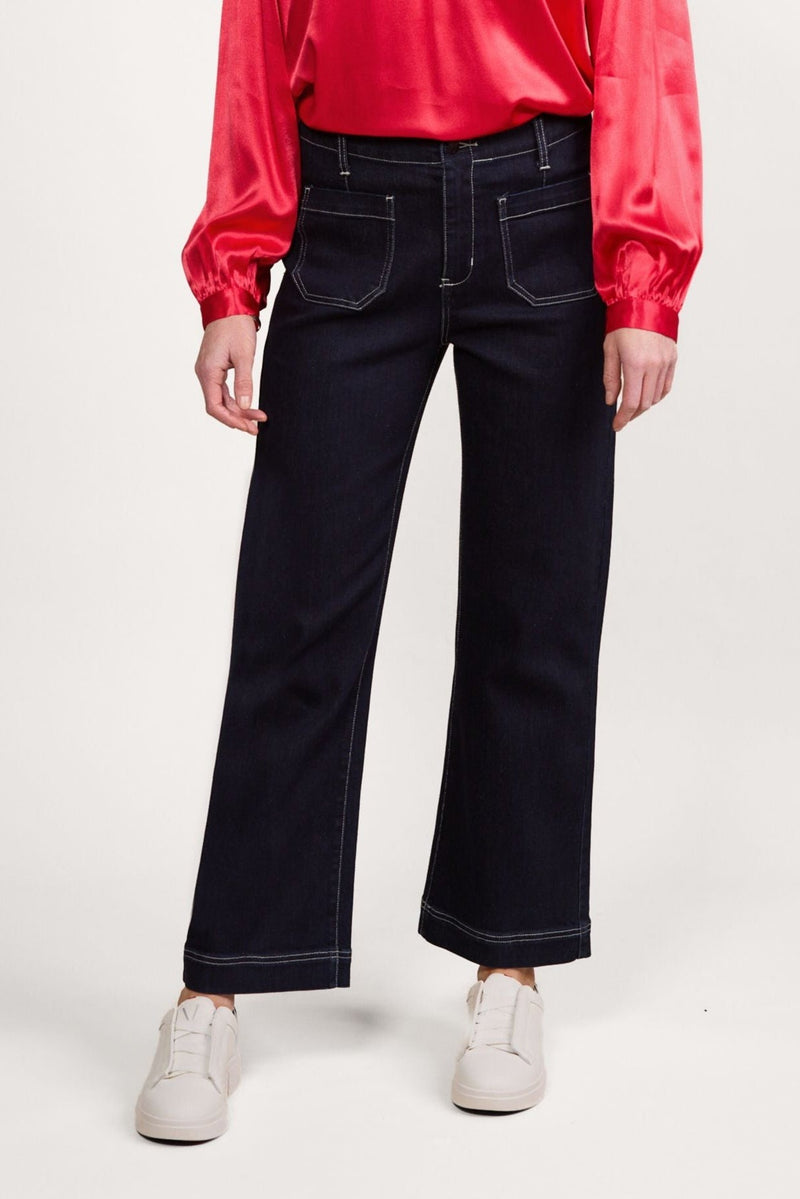Wide Leg Ankle Grazer Jean / Ink Denim