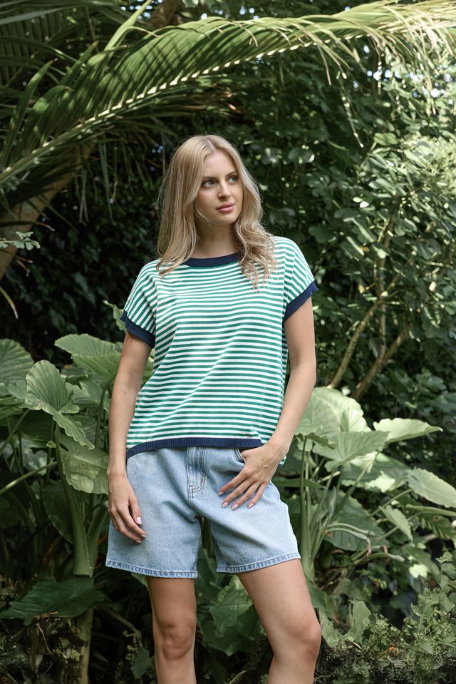Laneway Top / Green stripe
