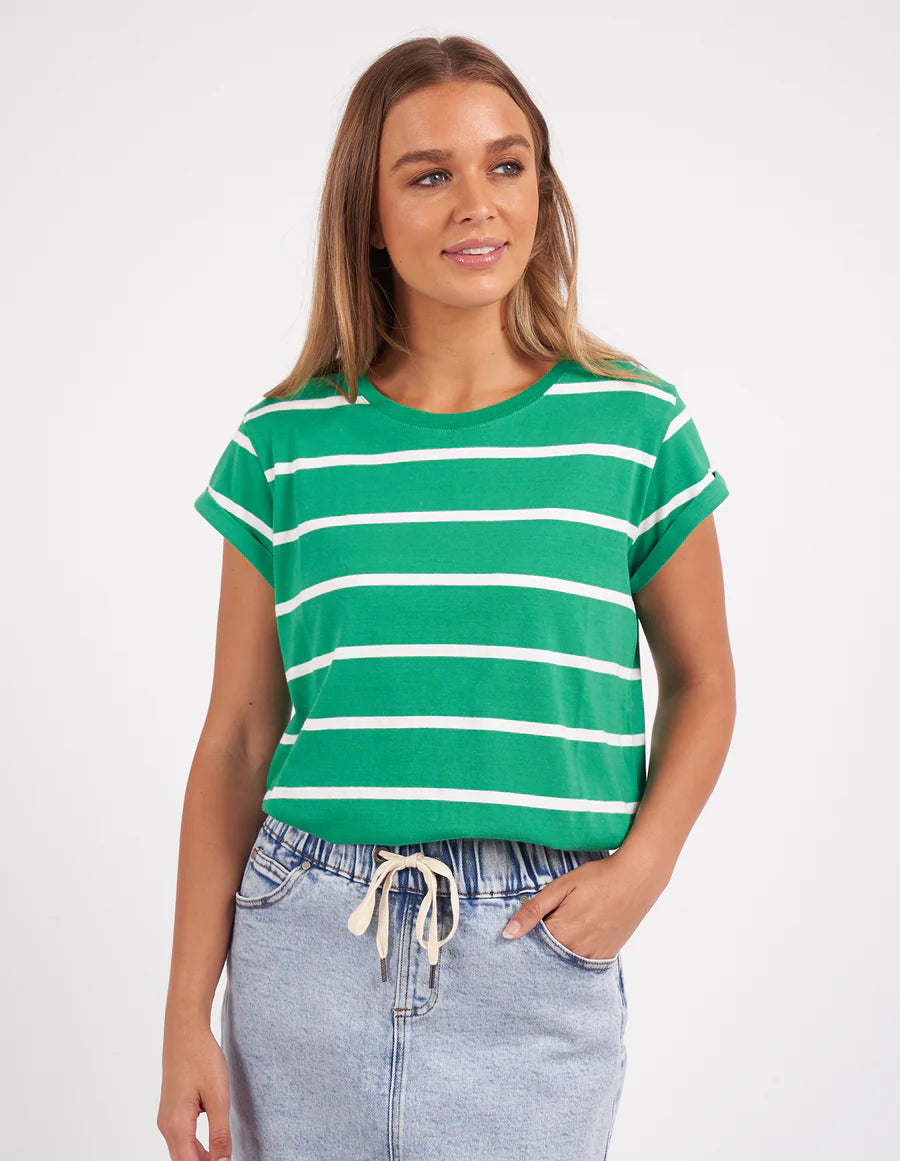 Manly Stripe Tee / Bright Green