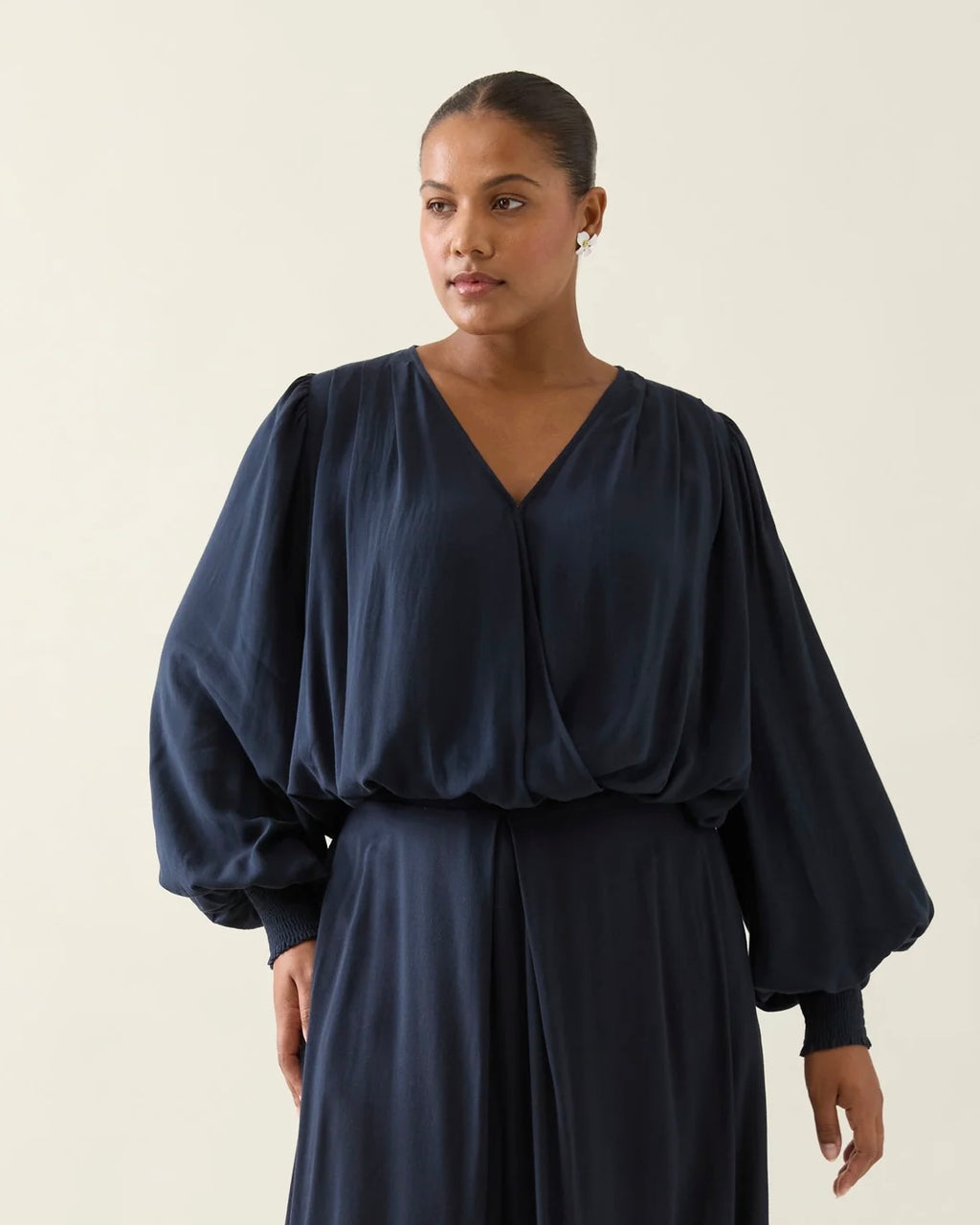 Oline Cropped Top - Navy
