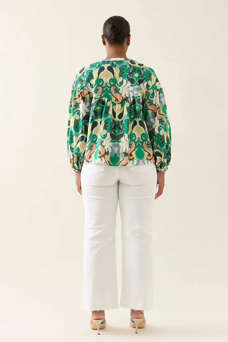 Aurora Button Blouse - Paisley