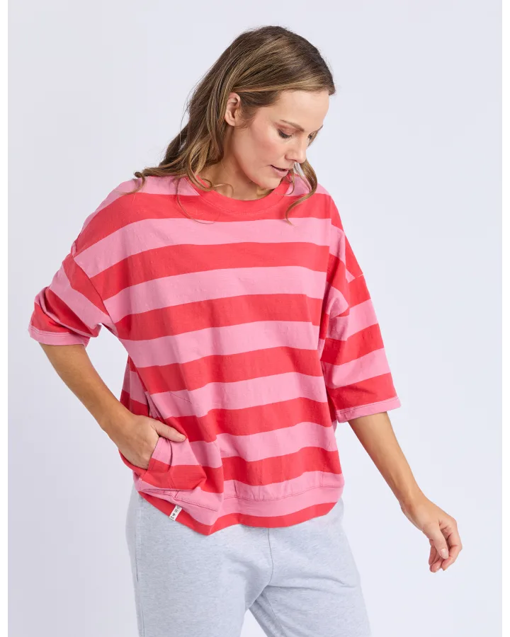 Mazie Block Stripe Sweat / Chateau Rose