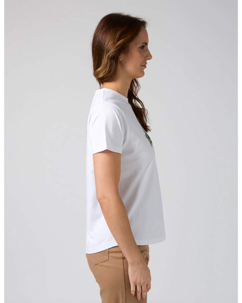 Ace Tee Leopard Cross - White