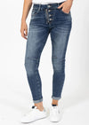Classic Zip Button Jean / Dark Denim