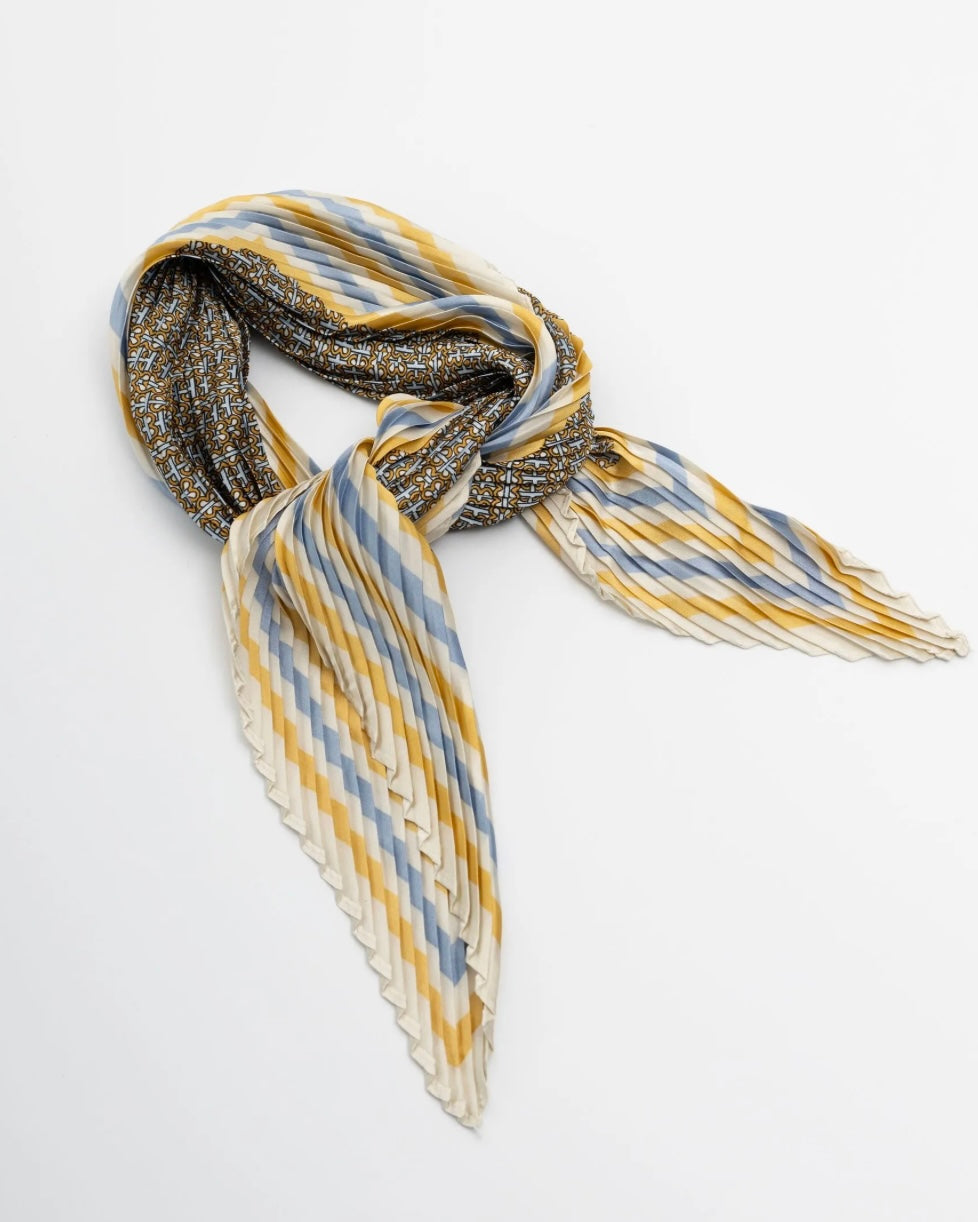 Iris Pleated / Gold & Blue