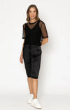 Arrow Mesh Top - Black