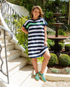 McKinley Dress - Navy with White Stripe