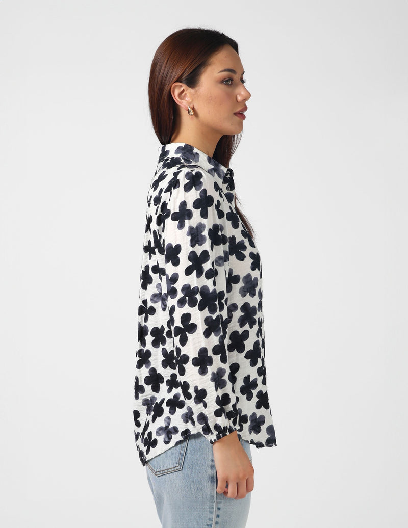 Charlotte Shirt - Navy Flower
