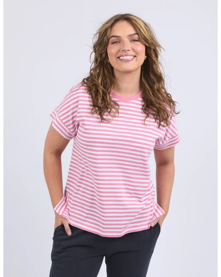 Yara Stripe S/S Tee  / Chateau Rose