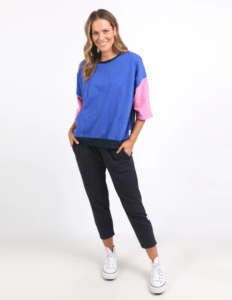 Mazie Colour Block Sweat - Royal blue