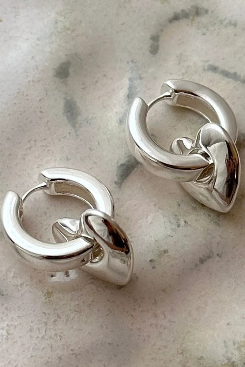 Iokaste Recycled Chunky Hoops - Silver Plated