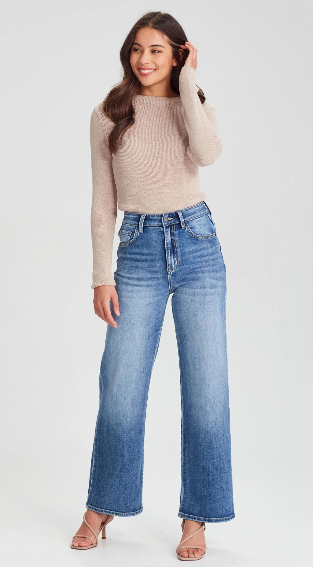 Wendy Wide Leg Jean - Denim Blue / Short Stuff