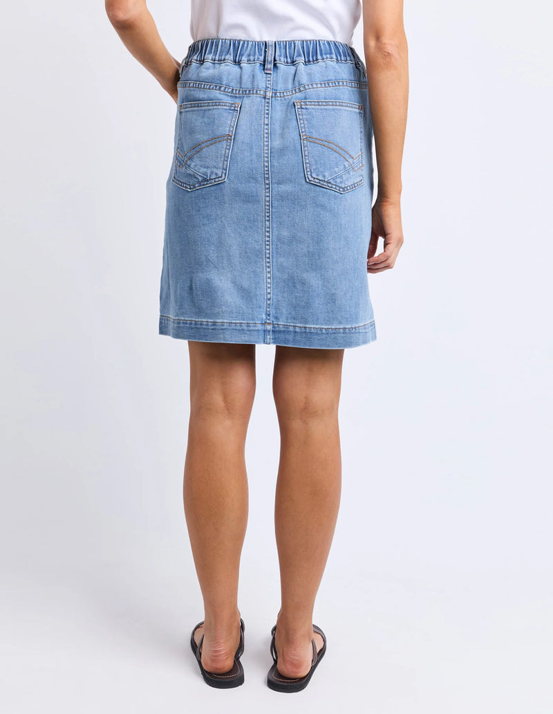 Birdie Denim Skirt / Light Blue