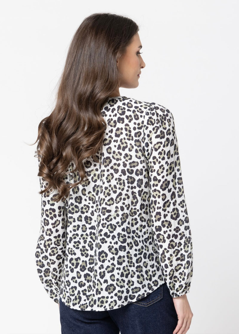 Gratitude Top - Sage Leopard