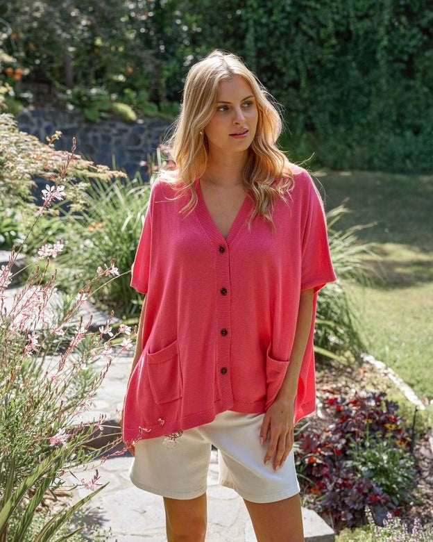 Elliot Cardigan - Raspberry
