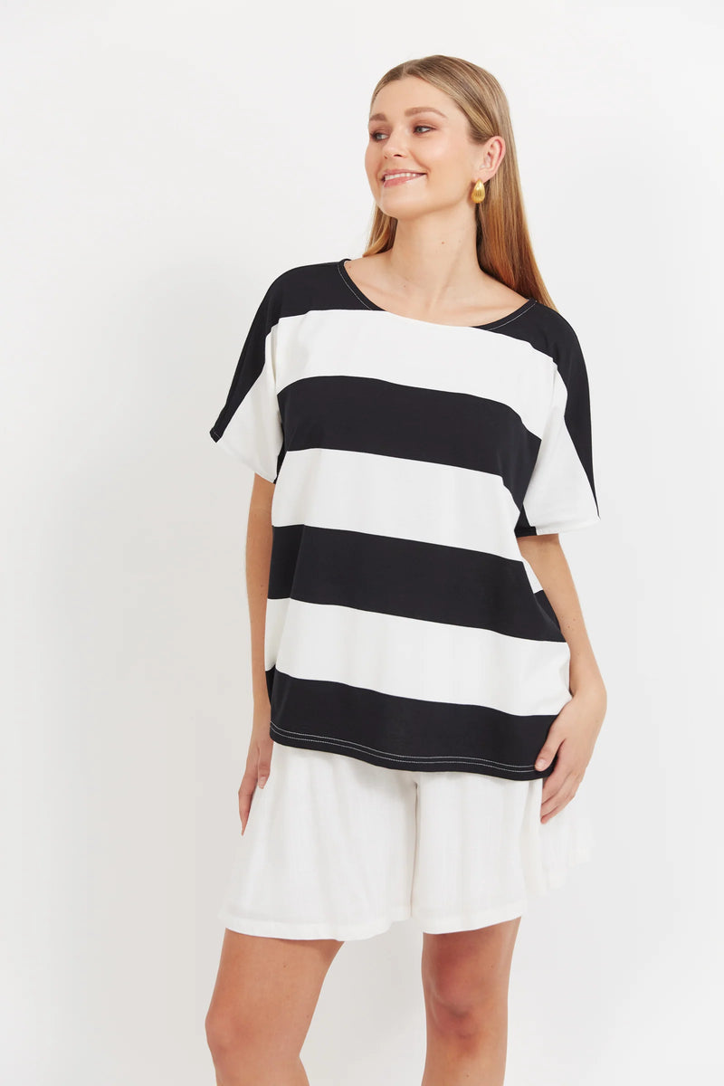 Jardin Stripe TShirt - Black