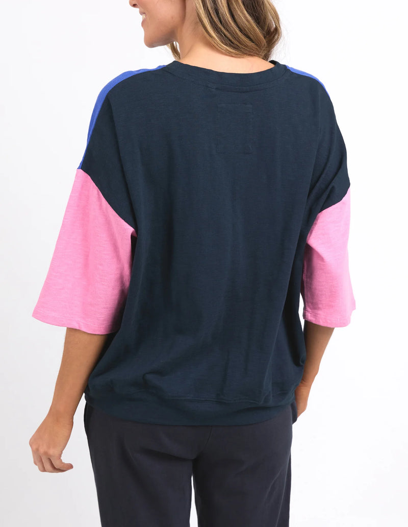 Mazie Colour Block Sweat - Royal blue